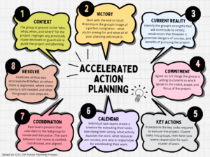 Graphic of the 8 Steps in Accelerated Action Planning